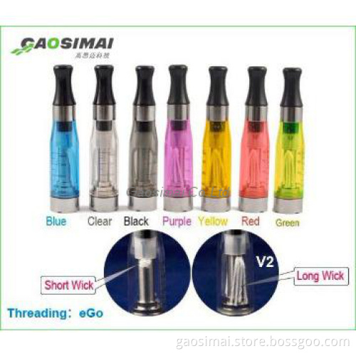 Top seller ego vaporizer 7 colors long wick ce4 clearomizer